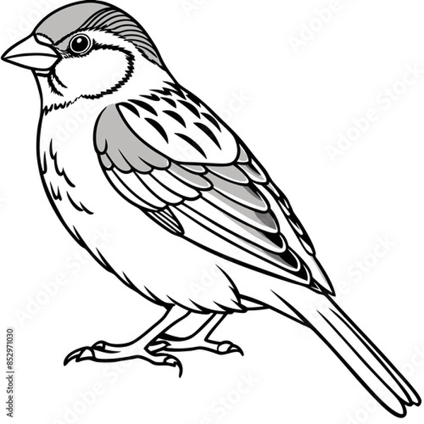Fototapeta Vector illustration of a sparrow 