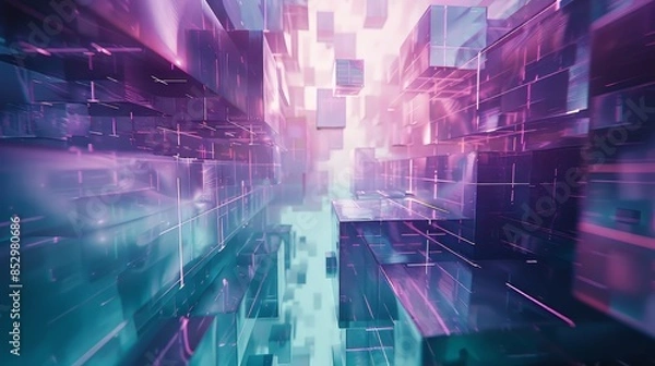 Fototapeta Abstract Digital Cityscape