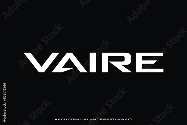 Fototapeta Modern strong alphabet display font vector. Futuristic technology typeface
