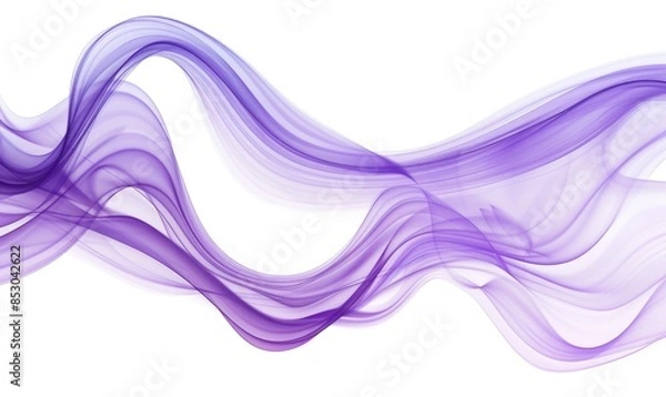 Fototapeta Flowing, intertwining lines on a white canvas