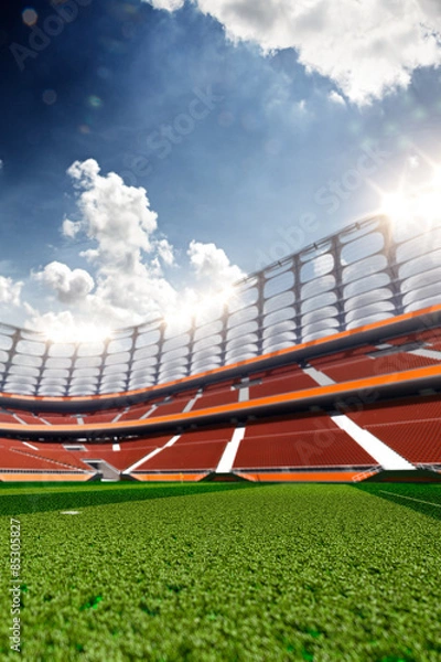 Fototapeta Stadium Soccer in day light 3d render