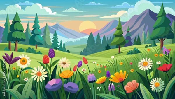 Obraz spring-meadow-with-wildflowers