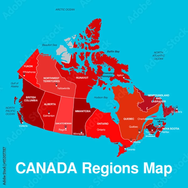 Fototapeta Canada Map detailed vector