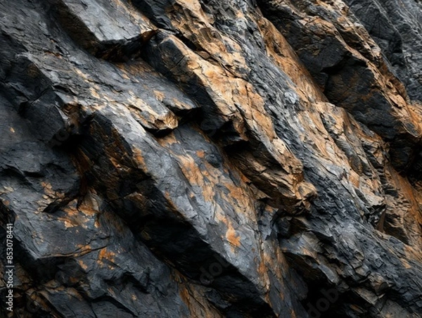 Obraz A rough black stone with a slightly mottled texture.