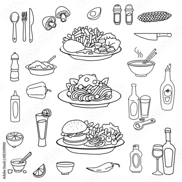 Fototapeta plates of food