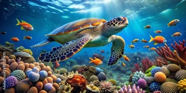 Obraz coral reef in the sea Generate AI