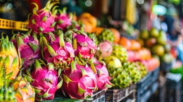 Obraz Local Fruit Known as Buah Naga or Dragon Fruit