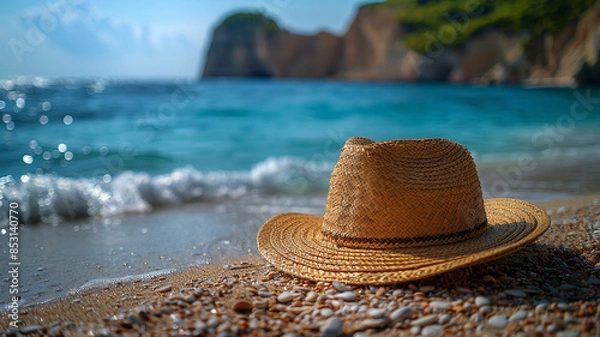 Fototapeta hat on the beach