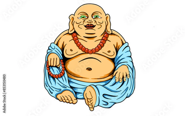 Obraz cartoon monk mascot design art