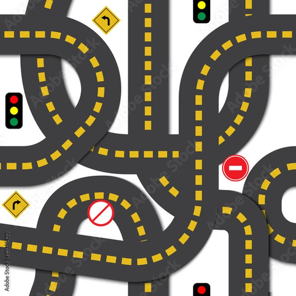 Fototapeta Road seamless pattern