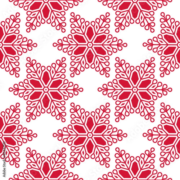 Fototapeta Vector Seamless winter pattern with snowflakes