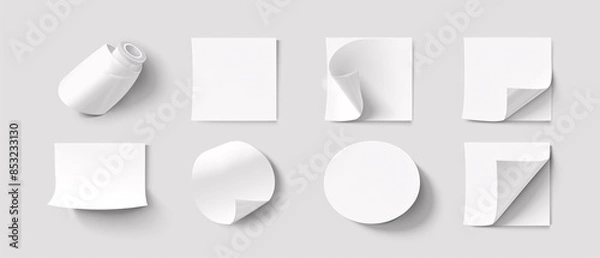 Fototapeta Mockup of a white sheet of paper on a gray background
