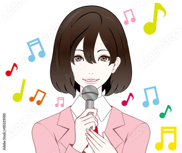 Obraz スーツの女性　歌う