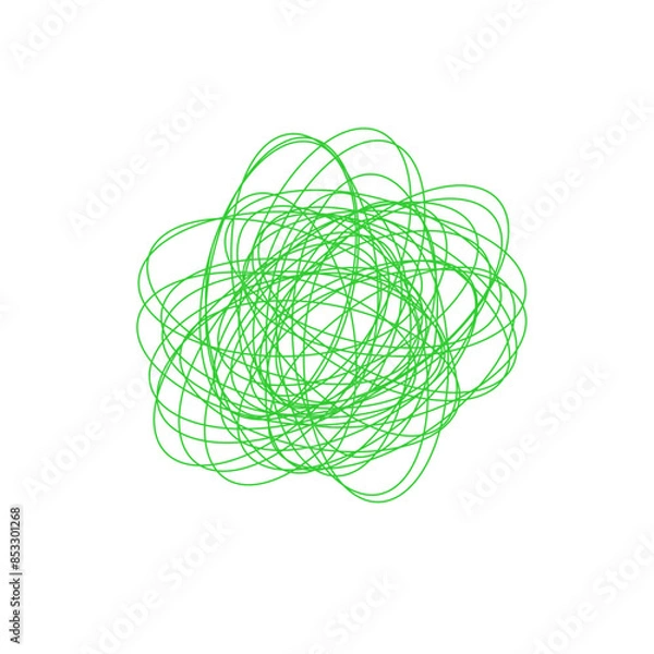 Fototapeta An abstract grunge scribble circular shape outline design element.