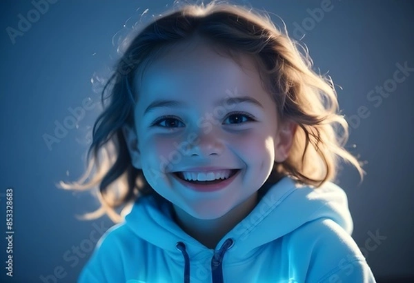 Fototapeta portrait of a smiling child create with ai