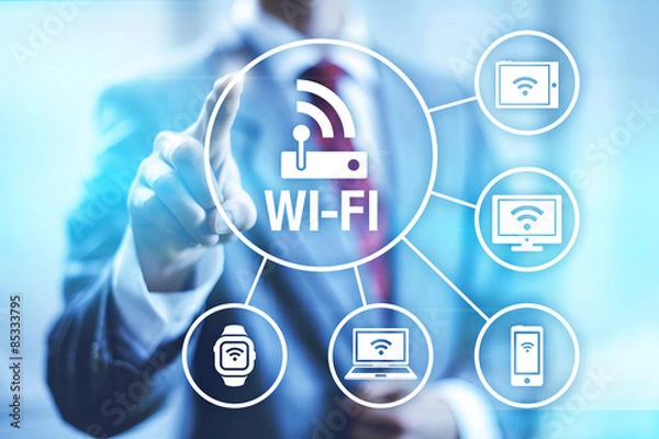 Fototapeta Ilustracja technologii wi-fi połączenia bezprzewodowego