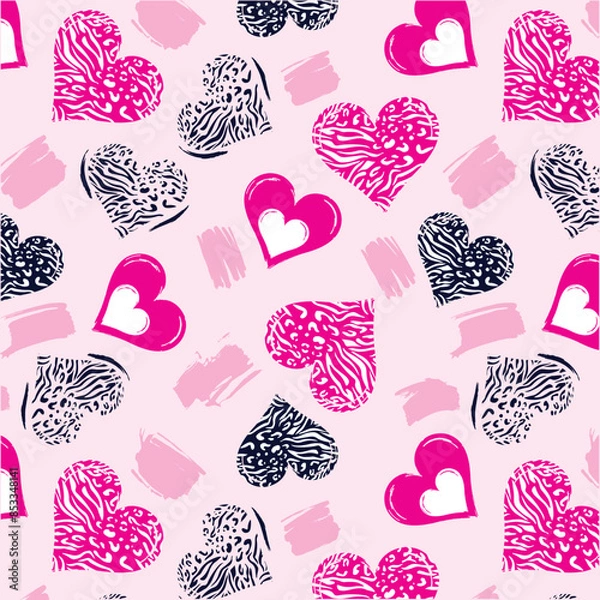 Obraz Hearts from leopard with brush strokes pattern