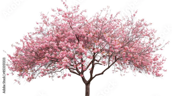 Obraz Cherry blossom on white background