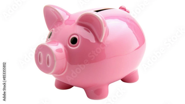 Fototapeta Piggy bank on white background