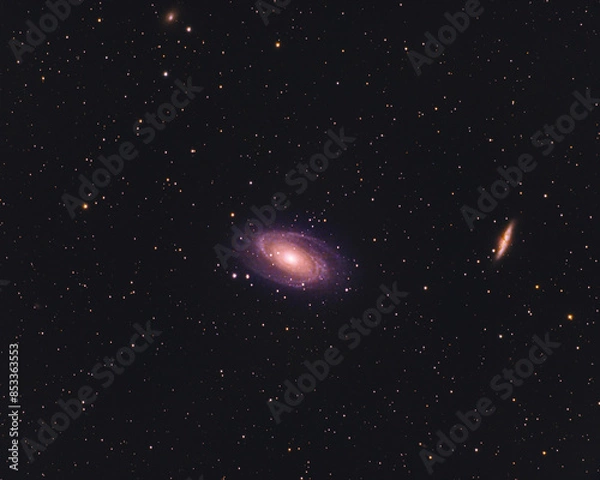 Obraz A deep space astronomy photograph of Bode's Galaxy and the Cigar Galaxy. These are galaxies that lie within the constellation Ursa Major. Taken from my backyard with a telephoto lens.