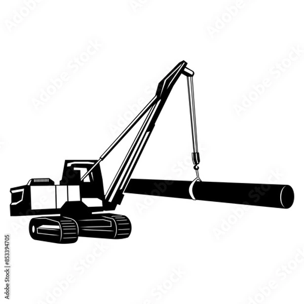 Fototapeta Heavy Equipment Pipelayer with Operator