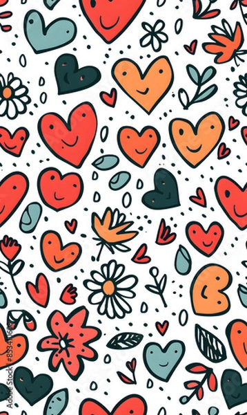 Obraz wallpaper, tiles or carpet cartoon illustrator, seamless pattern.