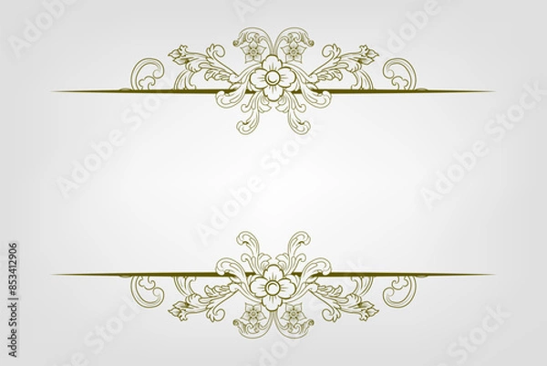 Obraz Classic Vitage Wedding Ornaments Frames Separator Elements Classic Vintage Wedding Invitation Hand Drawn Ornate the Calligraphy Poster Victorian Style