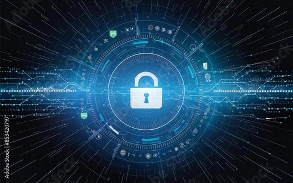 Obraz Wireless network and connection abstract data background