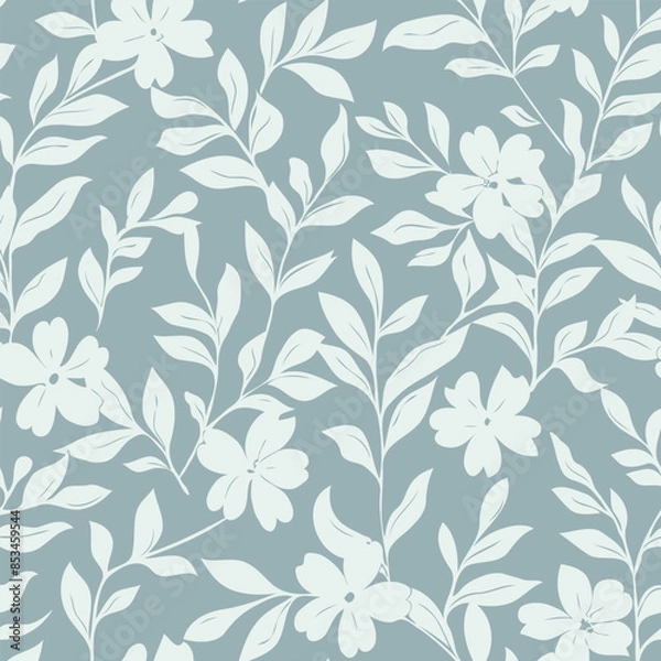 Obraz cadet blue tonal floral pattern vector