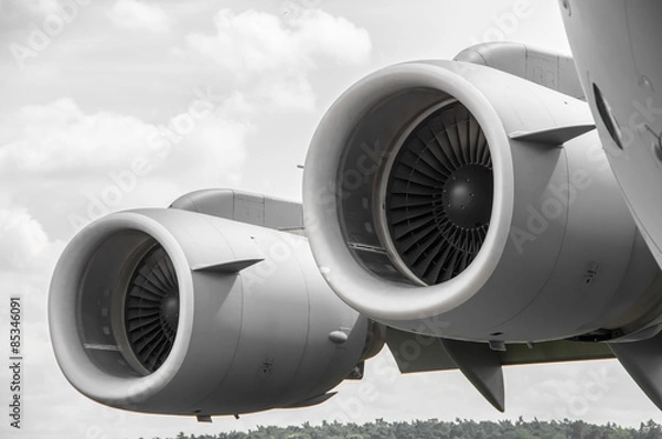 Obraz offenes Triebwerk bzw. Propeller eines Flugzeugs