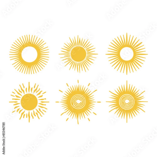 Obraz vector sun set silhouette in white background