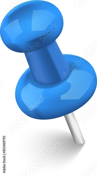Obraz blue push pin isolated