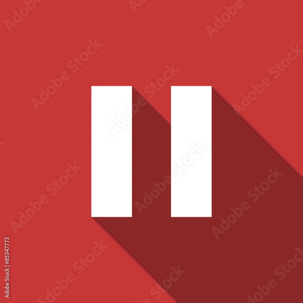 Obraz pause flat design modern icon