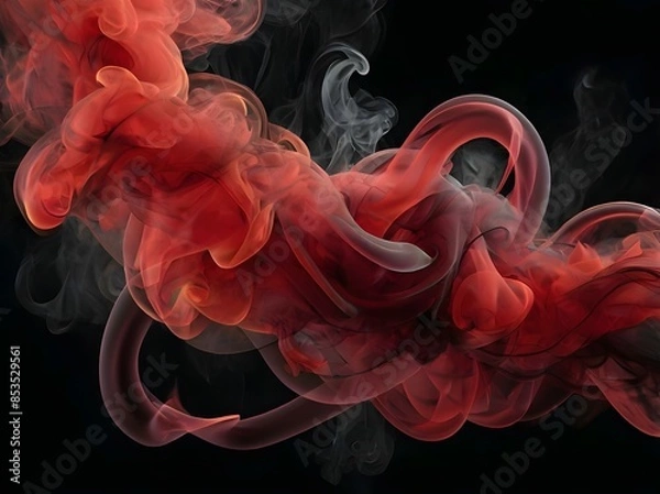 Obraz abstract red smoke on dark background