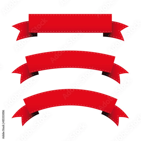 Fototapeta Red ribbon vector set