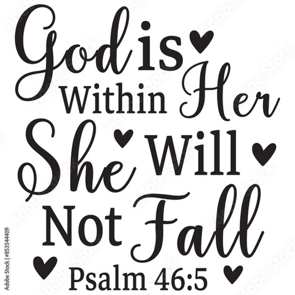 Obraz god is within her she will not fall
