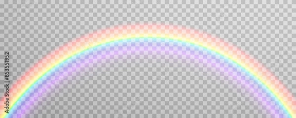 Fototapeta Rainbow icon, rainbow. Raindrops on transparent background. Realistic spectrum rainbow on a transparent background png.