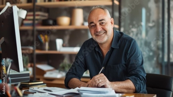 Fototapeta The happy office worker