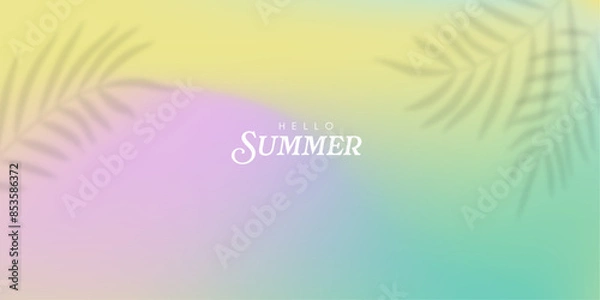 Fototapeta Summer background of the shadow of palm leaves