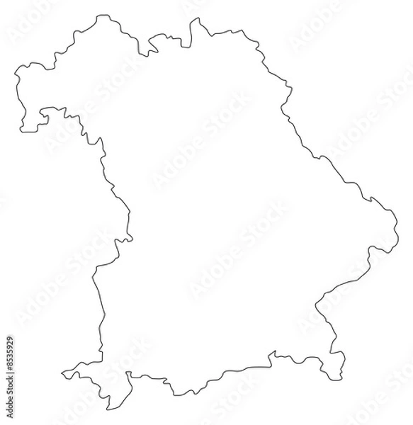 Obraz mapa bawarii zarys bawarii mapa