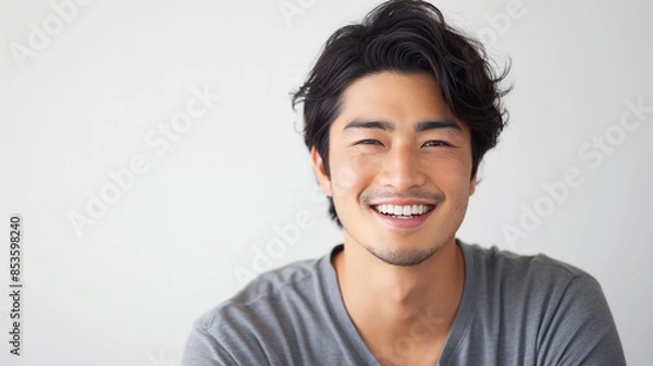 Obraz 笑顔の日本人男性