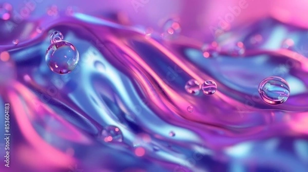 Fototapeta soft fabric next to soap bubbles , in the style of colorful fantasy realism, light silver and light magenta, daz3d, bold and colorful portraits, neon realism, barbiecore