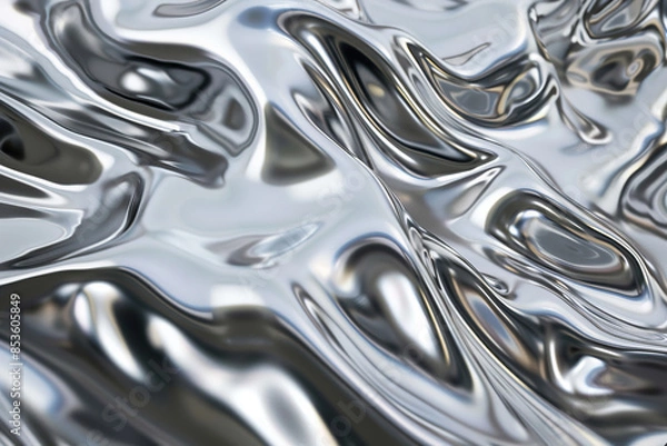 Fototapeta Beautiful texture liquid soft metal, design natural abstract background