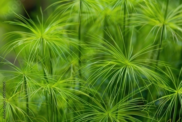 Obraz A detailed shot of various green plants, perfect for use in designs where natural elements are desired