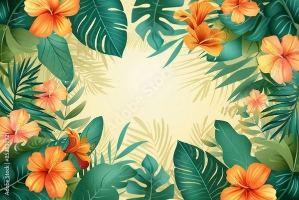 Fototapeta Summer Background illustration created with Generative AI