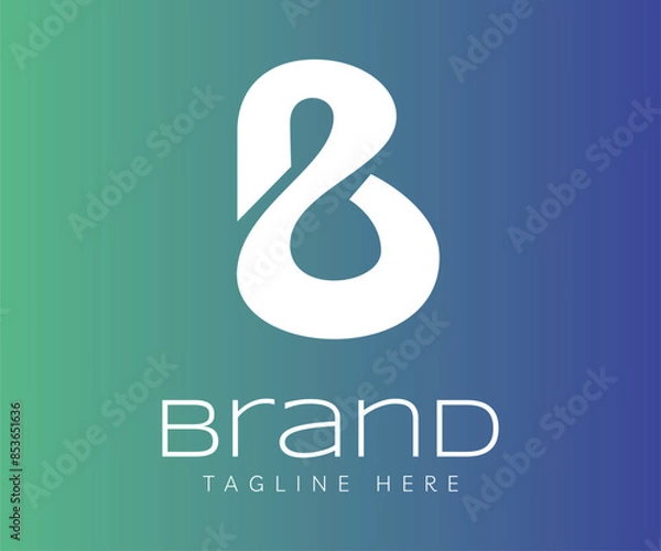 Obraz  Letter B logo icon design template elements. White elegant letter B logo design isolated on blue background. Usable for Branding and Business Logos.

