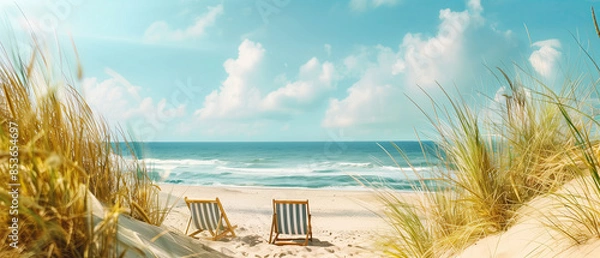 Obraz Relaxing at the beach with copy space