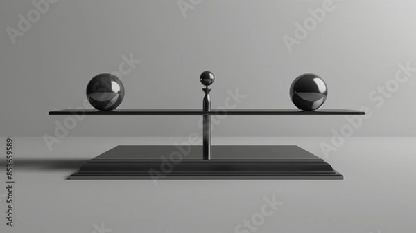 Fototapeta Symmetrical structures with spheres on both sides

