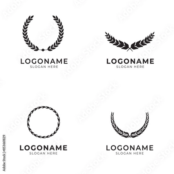 Obraz laurel wreath logo icon set