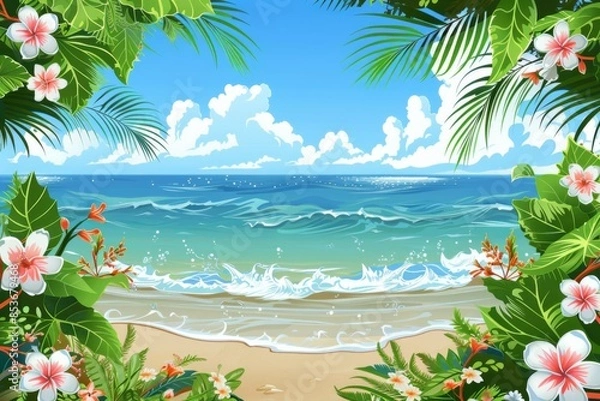 Obraz Summer Background illustration created with Generative AI